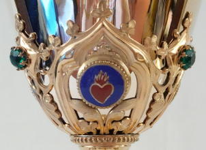 Solid silver gilt antique French Gothic Chalice.